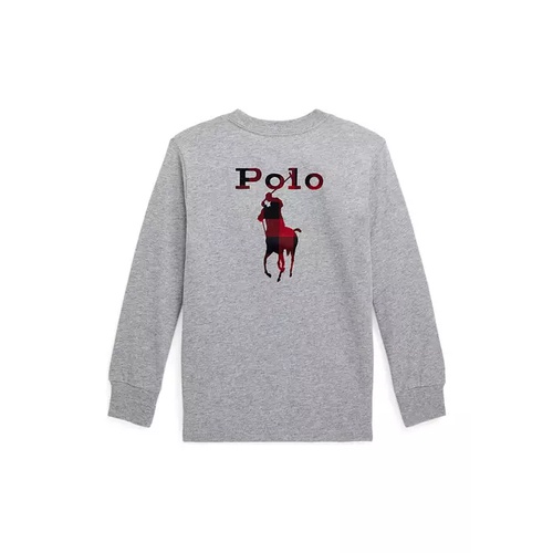 폴로 랄프로렌 Toddler Boys Checked Big Pony Cotton Long-Sleeve T-Shirt