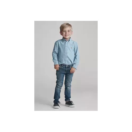 폴로 랄프로렌 Boys 2-7 Indigo Cotton Chambray Shirt