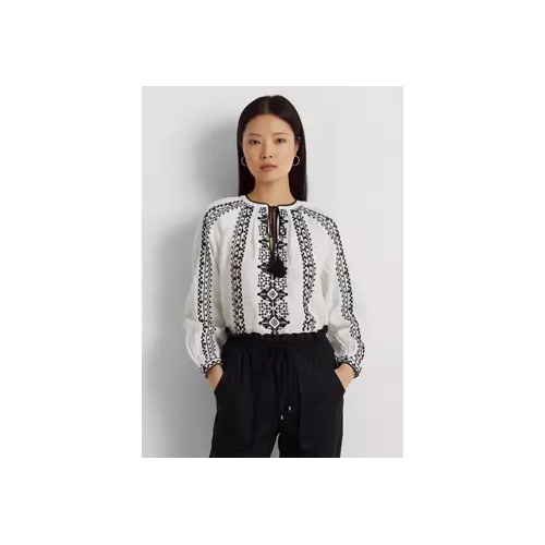 폴로 랄프로렌 Embroidered Linen Blouse