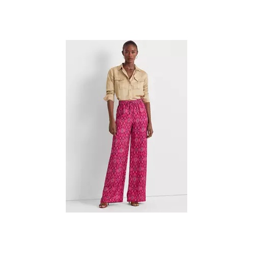 폴로 랄프로렌 Geometric Print Satin Shantung Wide Leg Pants