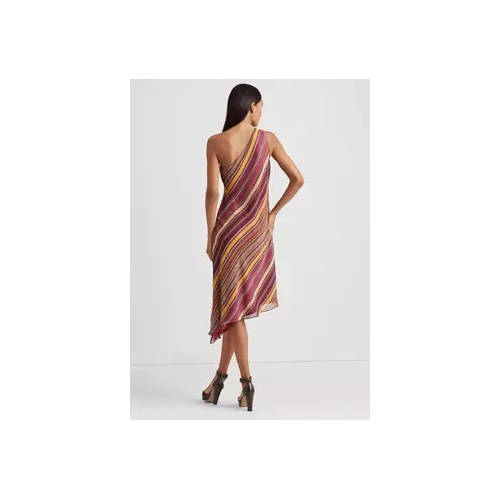 폴로 랄프로렌 Striped Georgette One Shoulder Dress