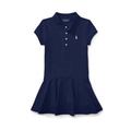 Girls 2-6x Stretch Cotton Mesh Polo Dress