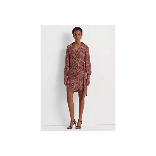 폴로 랄프로렌 Print Double Faced Georgette Wrap Dress