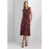 Womens Paisley Twist-Front Jersey Dress