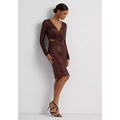 Womens Twist-Front Sequined Cocktail Dress