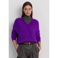 Wool-Blend Ribbed V-Neck Sweater
