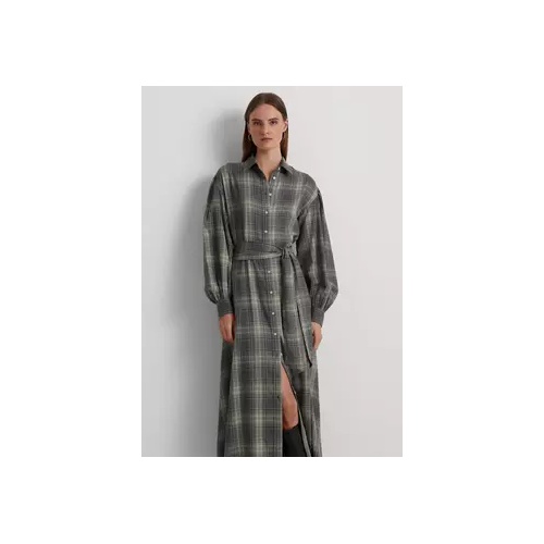 폴로 랄프로렌 Checked Plaid Belted Twill Shirtdress