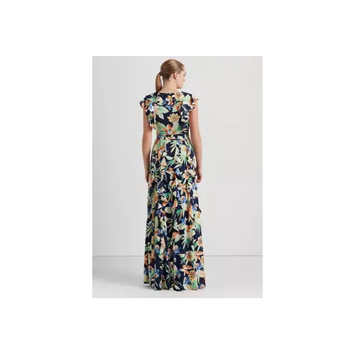 폴로 랄프로렌 Womens Floral Crinkle Georgette Gown