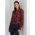 Paisley Georgette Tie Neck Blouse