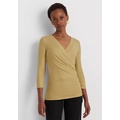 Womens Metallic Jersey Surplice Top