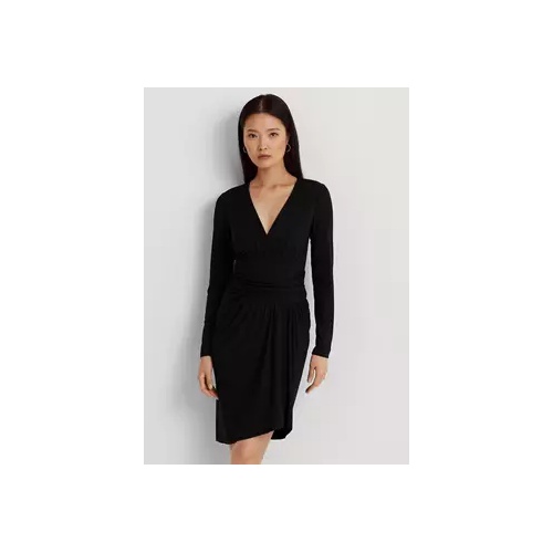 폴로 랄프로렌 Ruched Stretch Jersey Surplice Dress