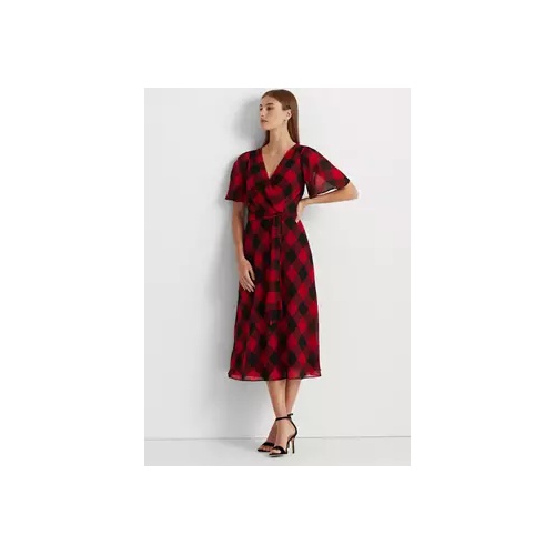 폴로 랄프로렌 Buffalo Check Belted Georgette Dress