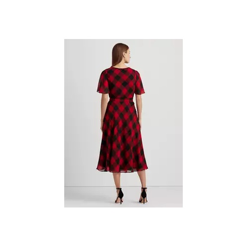 폴로 랄프로렌 Buffalo Check Belted Georgette Dress