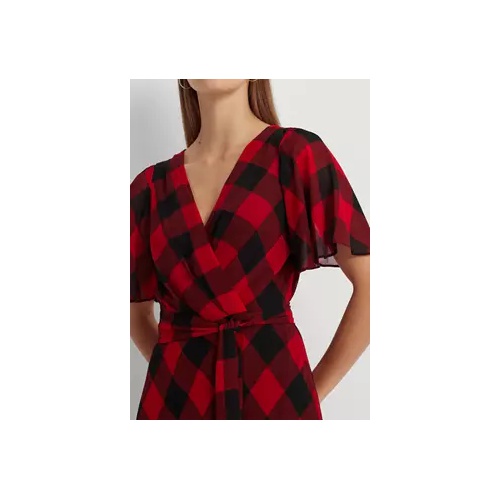 폴로 랄프로렌 Buffalo Check Belted Georgette Dress