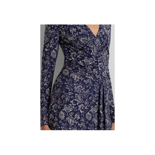 폴로 랄프로렌 Floral Stretch Jersey Long Sleeve Dress