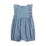 Baby Girls Indigo Chambray Bubble Shortall