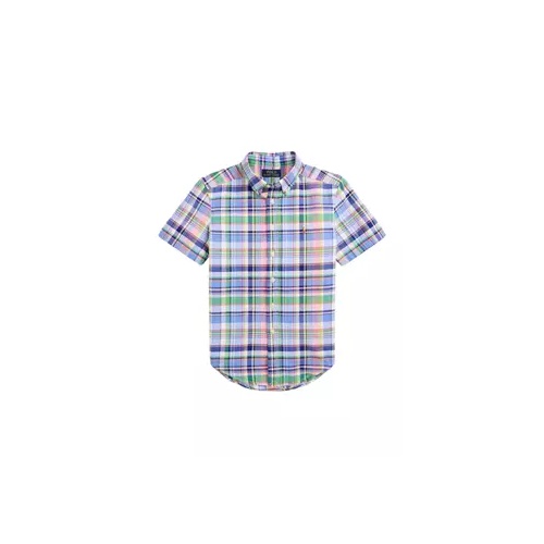 폴로 랄프로렌 Boys 8-20 Plaid Cotton Oxford Short-Sleeve Shirt