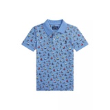 Boys 2-7 Sailboat Print Cotton Mesh Polo Shirt