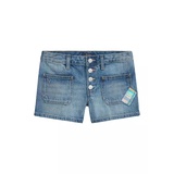 Girls 7-16 Patchwork Cotton Denim Shorts