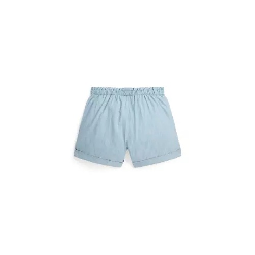 폴로 랄프로렌 Girls 7-16 Cotton Chambray Camp Shorts