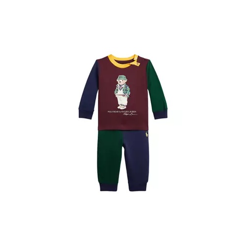 폴로 랄프로렌 Baby Boys Polo Bear Jersey T-Shirt & Fleece Pants Set