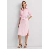 Striped Belted Broadcloth Shirtdress