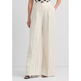 Striped Linen Blend Wide Leg Pants