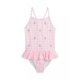 Girls 4-6x Polo Pony Ruffled One Piece Swimsuit