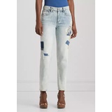 Patchwork Relaxed Tapered Ankle Jeans