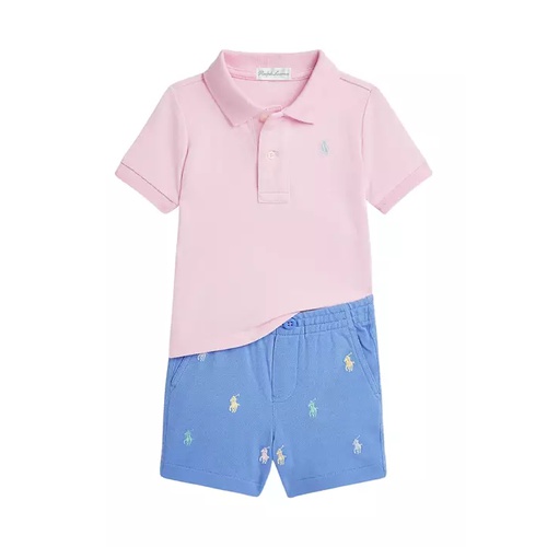 폴로 랄프로렌 Baby Boys Mesh Polo Shirt & Short Set