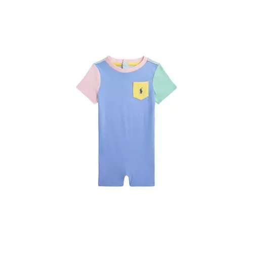 폴로 랄프로렌 Baby Boys Color-Blocked Cotton Jersey Shortall