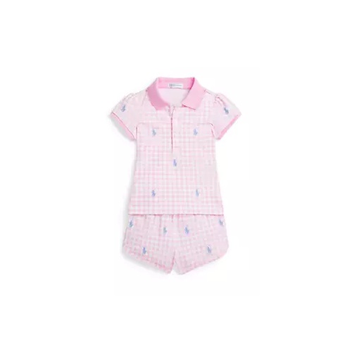 폴로 랄프로렌 Baby Girls Polo Pony Mesh Polo Shirt & Short Set