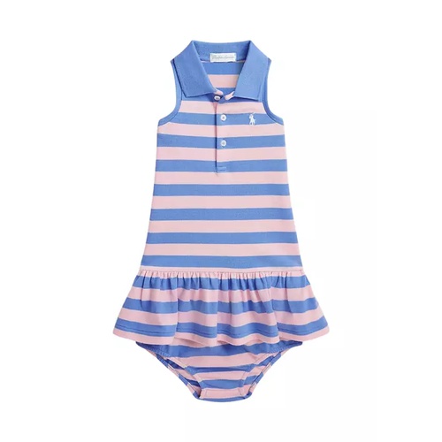 폴로 랄프로렌 Baby Girls Striped Mesh Polo Dress & Bloomer