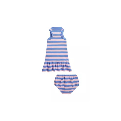 폴로 랄프로렌 Baby Girls Striped Mesh Polo Dress & Bloomer