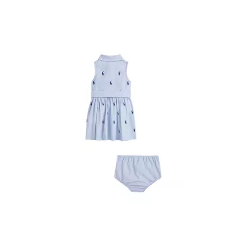 폴로 랄프로렌 Baby Girls Belted Pony Oxford Shirtdress & Bloomer