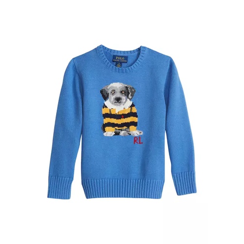 폴로 랄프로렌 Boys 4-7 Long Sleeve Cotton Dog Embellished Sweater