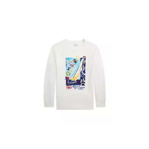 폴로 랄프로렌 Boys 8-20 Sailboat Print Cotton Long Sleeve Graphic T-Shirt