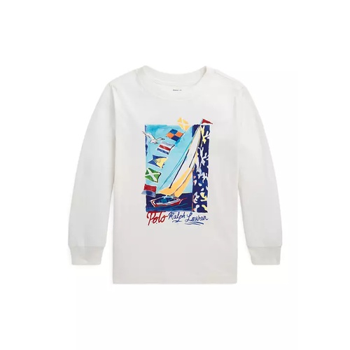 폴로 랄프로렌 Boys 4-7 Sailboat Print Cotton Long Sleeve T-Shirt