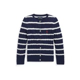 Girls 4-6x Striped Mini Cable Cotton Cardigan