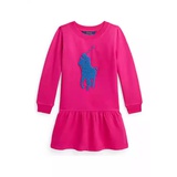 Girls 4-6x French Knot Big Pony Fleece Dress