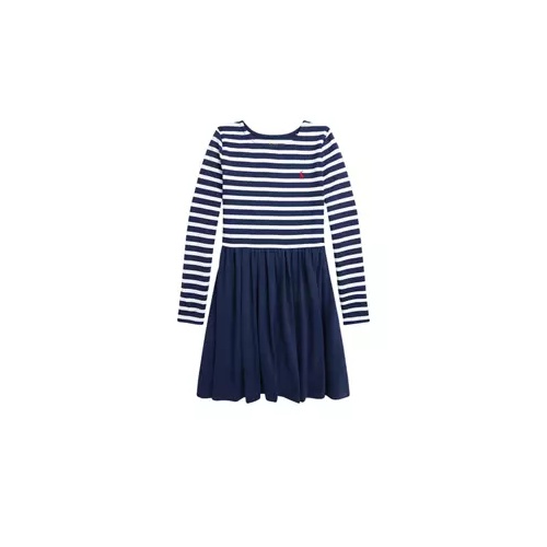 폴로 랄프로렌 Girls 7-16 Striped Stretch Ponte Dress