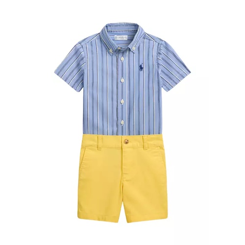 폴로 랄프로렌 Baby Boys Gingham Cotton Shirt & Chino Short Set