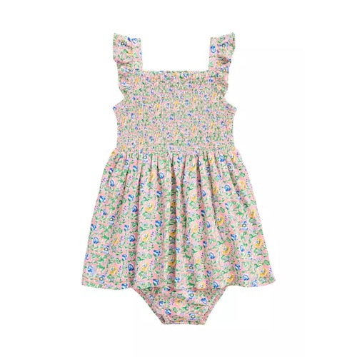 폴로 랄프로렌 Baby Girls Floral Smocked Cotton Dress & Bloomer