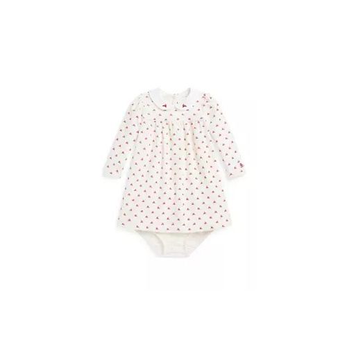 폴로 랄프로렌 Baby Girls Reindeer-Print Velour Dress & Bloomer Set