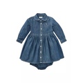 Ralph Lauren Childrenswear Infant Girls Denim Shirtdress and Bloomer