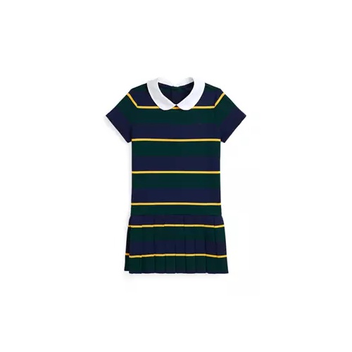 폴로 랄프로렌 Girls 2-6x Striped Pleated Ponte Dress