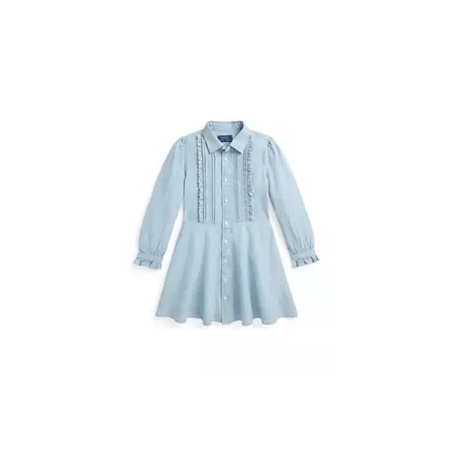 폴로 랄프로렌 Girls 2-6x Ruffled Cotton Chambray Dress