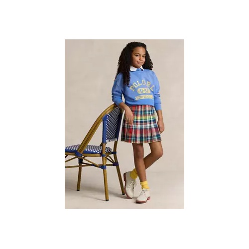 폴로 랄프로렌 Girls 7-16 Pleated Cotton Madras Skirt