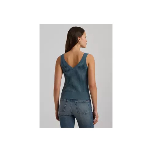 폴로 랄프로렌 Womens Cotton-Blend Cropped Sweater Tank Top