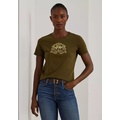 Womens Lion-Crest Cotton Jersey T-Shirt